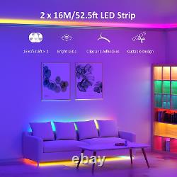 Smart LED Strip Lights, 105Ft(52.5X2) Music Sync APP RGB Color Changing Flexible