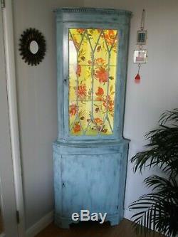 Stunning hand painted Gin/Cocktail Corner Cabinet with mains colour changing LED