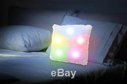 Colour Changing Mood Pillow LED Glow Dark Light Up Cosy Relax Fur Cushion Soft 
