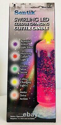 Swirling Led Colour Changing Glitter Candle Xmas Gift