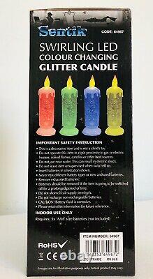 Swirling Led Colour Changing Glitter Candle Xmas Gift