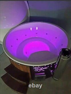 Thermowood Fiberglass deluxe hot tub 316ANSI heater + jacuzzi + LED + Logo