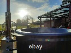 Thermowood Fibreglass Hot tub 316ANSI external wood fired heater + Jacuzzi + LED