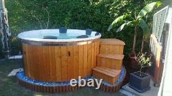 Thermowood deluxe fiberglass hot tub 316ANSI heater Sand filter + jacuzzi + LED