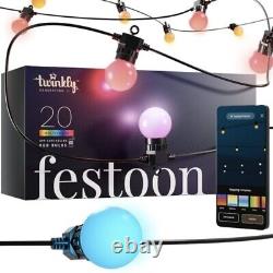 Twinkly GEN II Smart Festoon Lights 20 Multi LED App Controlled 10m IP44