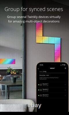Twinkly Squares Starter Kit App-Controlled LED Panels with 64 RGB Pixels, Black