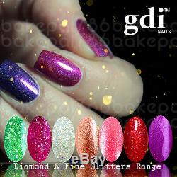 UK Brand, gdi NAILS Fine Glitter & Diamond Glitter UV/LED gel nail polish
