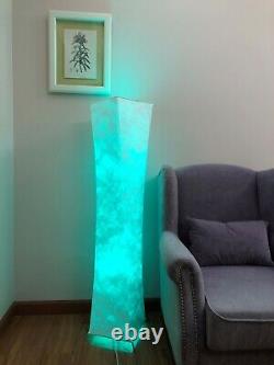UK New Lamp RGB LED with 2 Colour Bulbs Fabric Soft Light Floor Lamp Modern