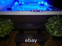 VGC 6 Seat ECO Hot Tub Remote Stereo LEDs Fountains Lid Cradle Steps Spa Jacuzzi