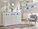 White High Gloss Doors/top Sideboard Cabinet Cupboard Display Unit Led Rgb Light