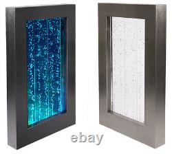 Wall-Mounted Bubble Water Feature Picture Frame Jet Fountain Contemporary Steel