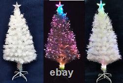 White Fibre Optic LED Christmas Tree Xmas Lights Pre Lit Star Color Changing
