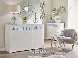 White Gloss Top Doors Sideboard Modern Cabinet Cupboard Buffet Gloss Unit Lily