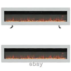 Wide 50 Electric Fireplace LED Fire Flame Burn 9 Colour Changing Heater Remote