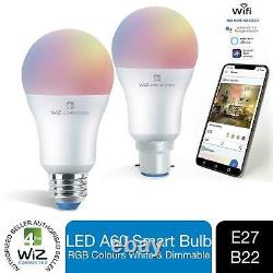 Wiz LED GLS Smart Bulbs 8w = 60w 9W = 60W WATT BC B22 ES E27 Alexa Google Wifi