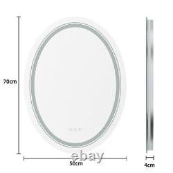 XXL Dual LED Strips Lighted Bathroom Mirror Anti-Fog Sensor Touch Color Changing