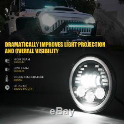 Xprite 7 Prism Series 85W Amber / White LED Headlights 1997-2018 Jeep Wrangler